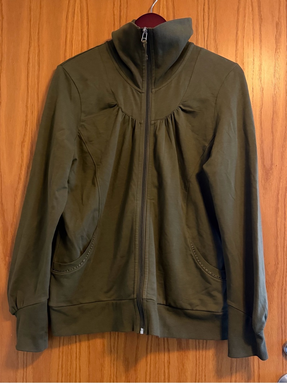 Cutter & Buck Olive High-Neck Full-Zip Cotton Blend Jacket - Women's Size XL - Picture 2 of 7
